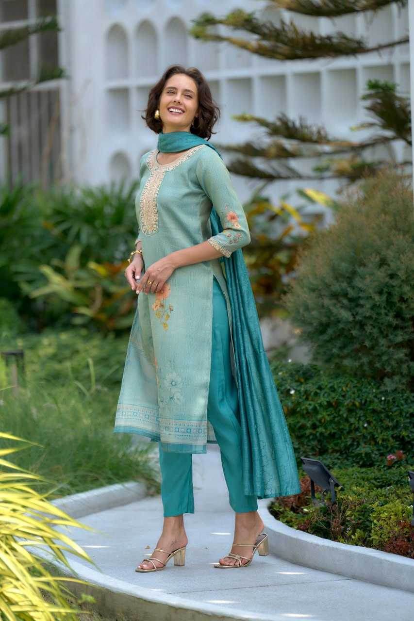 Tissue Embroidered Kurtis - MYLUXURY LANE ENTERPRISE